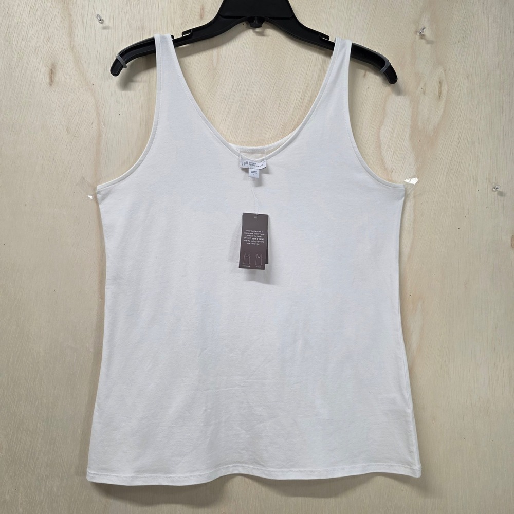 J. Jill Perfect Reversible Tank Top White Cotton Stretch V-Neck Scoop Neck L NWT